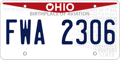 OH license plate FWA2306