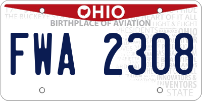 OH license plate FWA2308