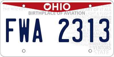 OH license plate FWA2313