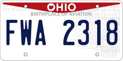 OH license plate FWA2318