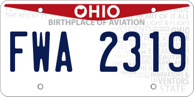 OH license plate FWA2319