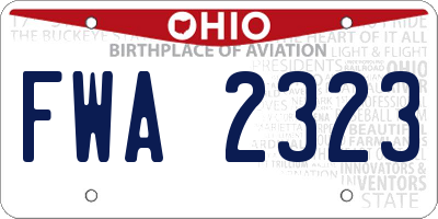OH license plate FWA2323
