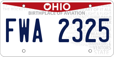 OH license plate FWA2325