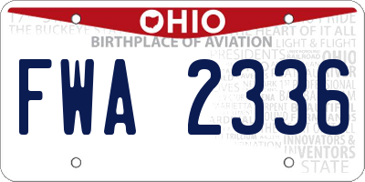 OH license plate FWA2336