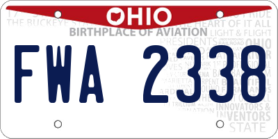 OH license plate FWA2338