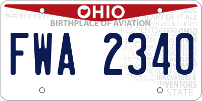 OH license plate FWA2340