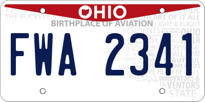 OH license plate FWA2341