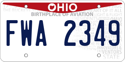 OH license plate FWA2349