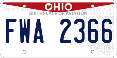 OH license plate FWA2366