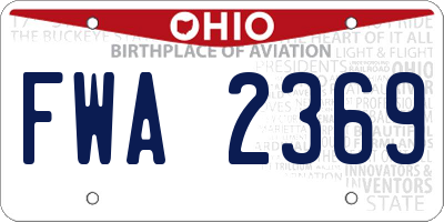 OH license plate FWA2369