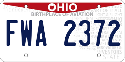 OH license plate FWA2372