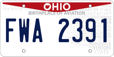 OH license plate FWA2391