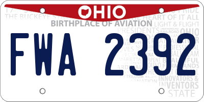 OH license plate FWA2392