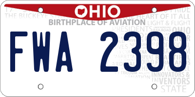 OH license plate FWA2398