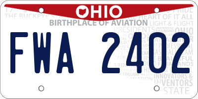 OH license plate FWA2402