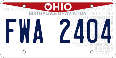 OH license plate FWA2404