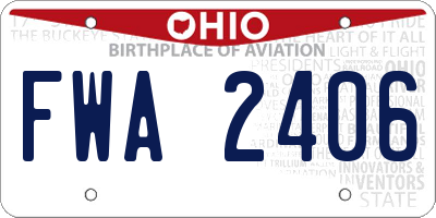 OH license plate FWA2406