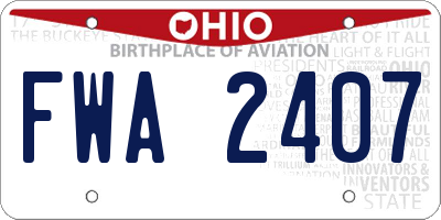 OH license plate FWA2407