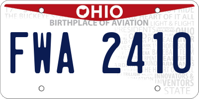 OH license plate FWA2410