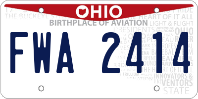 OH license plate FWA2414