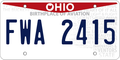 OH license plate FWA2415