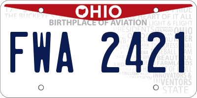 OH license plate FWA2421