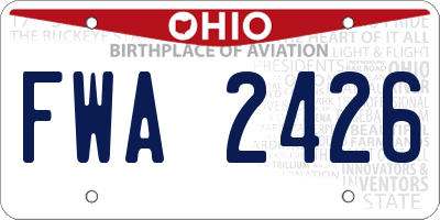 OH license plate FWA2426