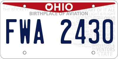 OH license plate FWA2430