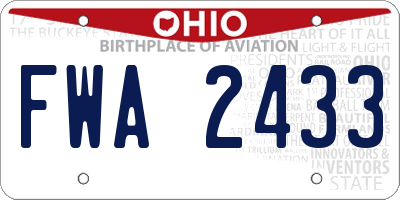 OH license plate FWA2433