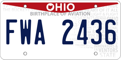 OH license plate FWA2436