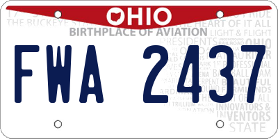 OH license plate FWA2437