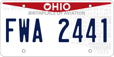 OH license plate FWA2441