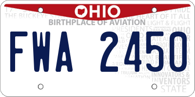 OH license plate FWA2450