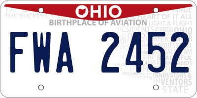 OH license plate FWA2452