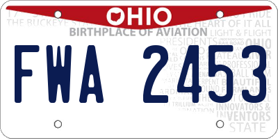 OH license plate FWA2453
