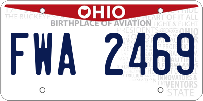 OH license plate FWA2469