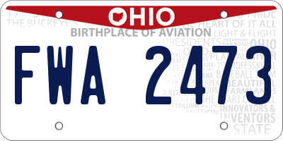 OH license plate FWA2473