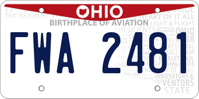 OH license plate FWA2481