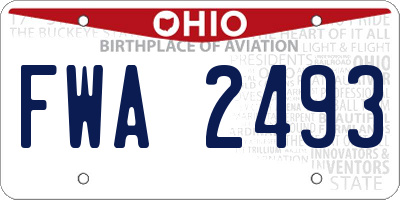 OH license plate FWA2493