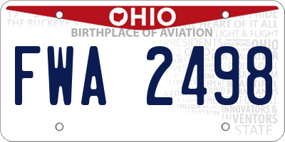 OH license plate FWA2498