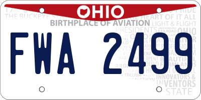 OH license plate FWA2499