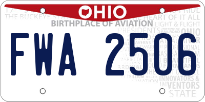 OH license plate FWA2506