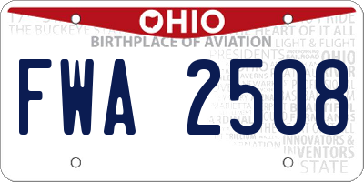 OH license plate FWA2508