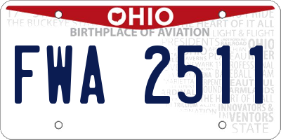 OH license plate FWA2511