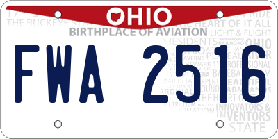 OH license plate FWA2516