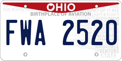 OH license plate FWA2520