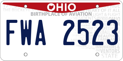 OH license plate FWA2523
