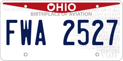 OH license plate FWA2527