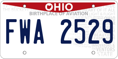 OH license plate FWA2529