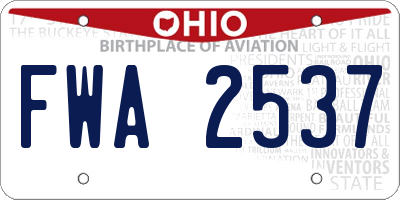 OH license plate FWA2537